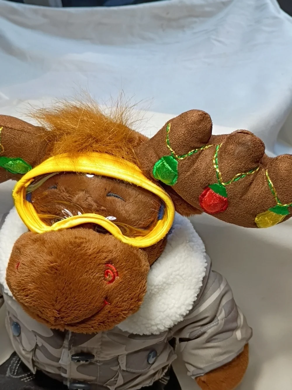 Build A Bear Hal Christmas Moose Plush Lights On Antlers Googles Jacket Pants